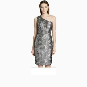 Calvin Klein One Shoulder Jacquard Dress